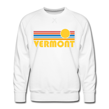 Premium Vermont Sweatshirt - Retro Sun Premium Men's Vermont Sweatshirt - white