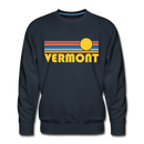 Premium Vermont Sweatshirt - Retro Sun Premium Men's Vermont Sweatshirt - navy