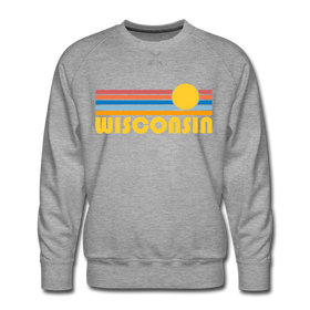 Premium Wisconsin Sweatshirt - Retro Sun Premium Men's Wisconsin Sweatshirt