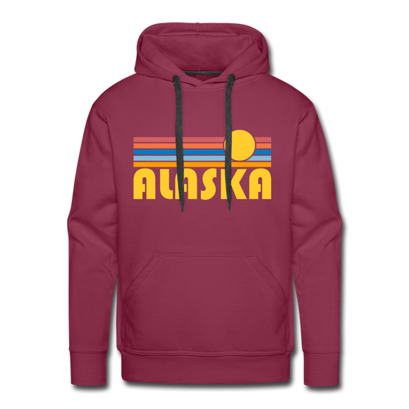Premium Alaska Hoodie - Retro Sun Premium Men's Alaska Sweatshirt / Hoodie - burgundy