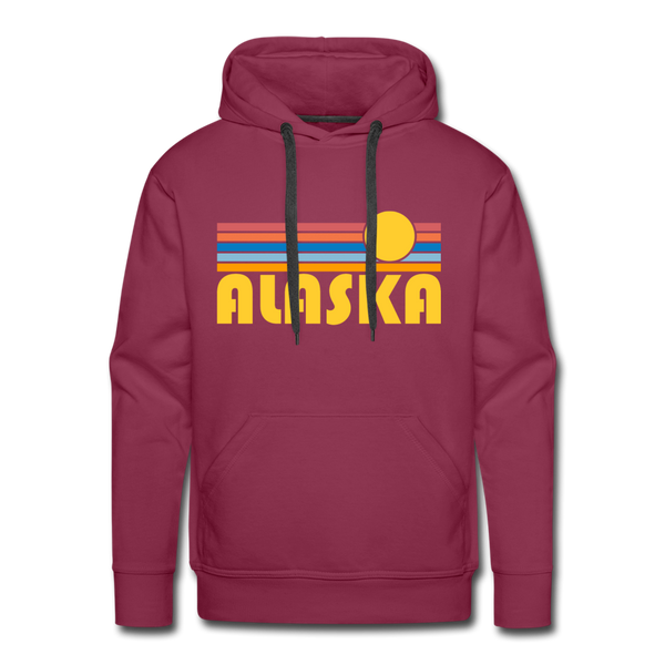 Premium Alaska Hoodie - Retro Sun Premium Men's Alaska Sweatshirt / Hoodie - burgundy