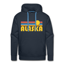 Premium Alaska Hoodie - Retro Sun Premium Men's Alaska Sweatshirt / Hoodie - navy