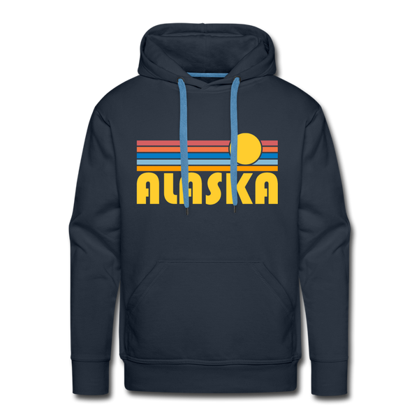 Premium Alaska Hoodie - Retro Sun Premium Men's Alaska Sweatshirt / Hoodie - navy