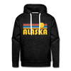 Premium Alaska Hoodie - Retro Sun Premium Men's Alaska Sweatshirt / Hoodie - charcoal grey