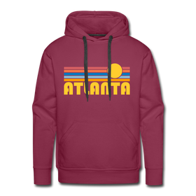 Premium Atlanta, Georgia Hoodie - Retro Sun Premium Men's Atlanta Sweatshirt / Hoodie - burgundy