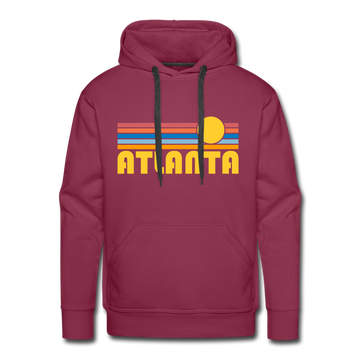 Premium Atlanta, Georgia Hoodie - Retro Sun Premium Men's Atlanta Sweatshirt / Hoodie - burgundy