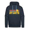 Premium Atlanta, Georgia Hoodie - Retro Sun Premium Men's Atlanta Sweatshirt / Hoodie - navy