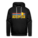 Premium Asheville, North Carolina Hoodie - Retro Sun Premium Men's Asheville Sweatshirt / Hoodie - black