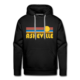Premium Asheville, North Carolina Hoodie - Retro Sun Premium Men's Asheville Sweatshirt / Hoodie - black