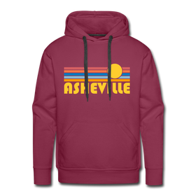 Premium Asheville, North Carolina Hoodie - Retro Sun Premium Men's Asheville Sweatshirt / Hoodie - burgundy
