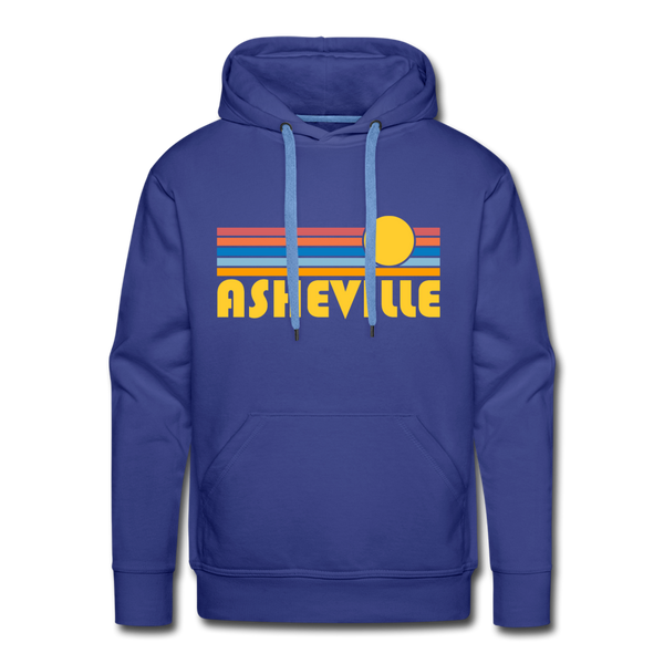 Premium Asheville, North Carolina Hoodie - Retro Sun Premium Men's Asheville Sweatshirt / Hoodie - royalblue