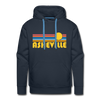Premium Asheville, North Carolina Hoodie - Retro Sun Premium Men's Asheville Sweatshirt / Hoodie - navy