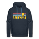 Premium Asheville, North Carolina Hoodie - Retro Sun Premium Men's Asheville Sweatshirt / Hoodie - navy