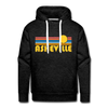 Premium Asheville, North Carolina Hoodie - Retro Sun Premium Men's Asheville Sweatshirt / Hoodie - charcoal grey