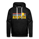 Premium Asheville, North Carolina Hoodie - Retro Sun Premium Men's Asheville Sweatshirt / Hoodie - charcoal grey