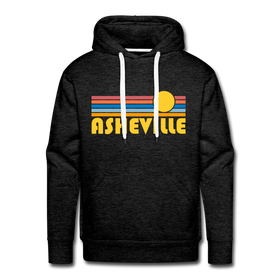 Premium Asheville, North Carolina Hoodie - Retro Sun Premium Men's Asheville Sweatshirt / Hoodie - charcoal grey