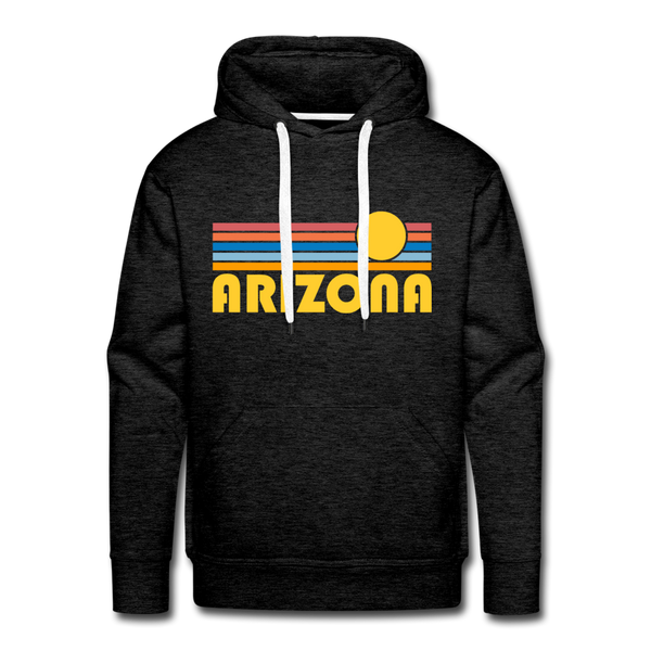Premium Arizona Hoodie - Retro Sun Premium Men's Arizona Sweatshirt / Hoodie - charcoal grey