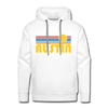 Premium Austin, Texas Hoodie - Retro Sun Premium Men's Austin Sweatshirt / Hoodie - white