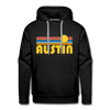 Premium Austin, Texas Hoodie - Retro Sun Premium Men's Austin Sweatshirt / Hoodie - black