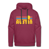 Premium Austin, Texas Hoodie - Retro Sun Premium Men's Austin Sweatshirt / Hoodie - burgundy