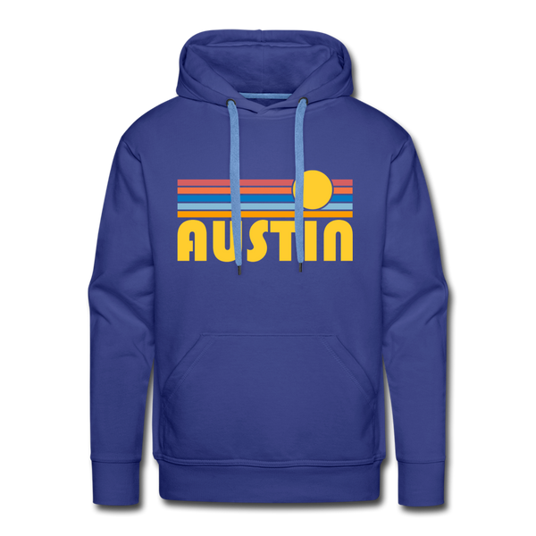 Premium Austin, Texas Hoodie - Retro Sun Premium Men's Austin Sweatshirt / Hoodie - royalblue