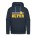 Premium Austin, Texas Hoodie - Retro Sun Premium Men's Austin Sweatshirt / Hoodie - navy