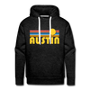 Premium Austin, Texas Hoodie - Retro Sun Premium Men's Austin Sweatshirt / Hoodie - charcoal grey