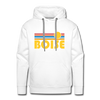 Premium Boise, Idaho Hoodie - Retro Sun Premium Men's Boise Sweatshirt / Hoodie - white