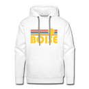 Premium Boise, Idaho Hoodie - Retro Sun Premium Men's Boise Sweatshirt / Hoodie - white