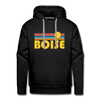 Premium Boise, Idaho Hoodie - Retro Sun Premium Men's Boise Sweatshirt / Hoodie - black