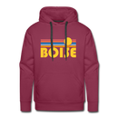 Premium Boise, Idaho Hoodie - Retro Sun Premium Men's Boise Sweatshirt / Hoodie - burgundy