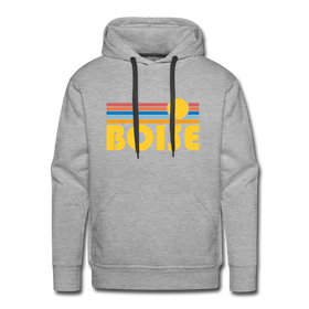 Premium Boise, Idaho Hoodie - Retro Sun Premium Men's Boise Sweatshirt / Hoodie - heather grey