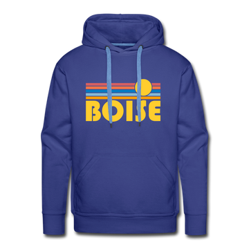 Premium Boise, Idaho Hoodie - Retro Sun Premium Men's Boise Sweatshirt / Hoodie - royalblue