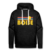 Premium Boise, Idaho Hoodie - Retro Sun Premium Men's Boise Sweatshirt / Hoodie - charcoal grey