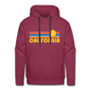 Premium California Hoodie - Retro Sun Premium Men's California Sweatshirt / Hoodie - burgundy