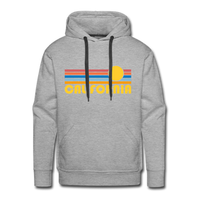 Premium California Hoodie - Retro Sun Premium Men's California Sweatshirt / Hoodie - heather grey