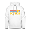 Premium Boston, Massachusetts Hoodie - Retro Sun Premium Men's Boston Sweatshirt / Hoodie - white