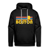 Premium Boston, Massachusetts Hoodie - Retro Sun Premium Men's Boston Sweatshirt / Hoodie - black