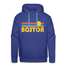 Premium Boston, Massachusetts Hoodie - Retro Sun Premium Men's Boston Sweatshirt / Hoodie - royalblue