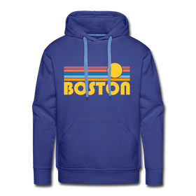 Premium Boston, Massachusetts Hoodie - Retro Sun Premium Men's Boston Sweatshirt / Hoodie - royalblue