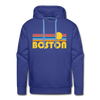 Premium Boston, Massachusetts Hoodie - Retro Sun Premium Men's Boston Sweatshirt / Hoodie - royalblue