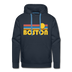 Premium Boston, Massachusetts Hoodie - Retro Sun Premium Men's Boston Sweatshirt / Hoodie - navy