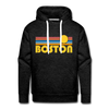 Premium Boston, Massachusetts Hoodie - Retro Sun Premium Men's Boston Sweatshirt / Hoodie - charcoal grey