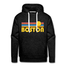 Premium Boston, Massachusetts Hoodie - Retro Sun Premium Men's Boston Sweatshirt / Hoodie - charcoal grey