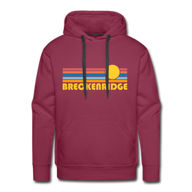 Premium Breckenridge, Colorado Hoodie - Retro Sun Premium Men's Breckenridge Sweatshirt / Hoodie - burgundy