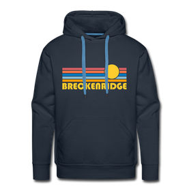 Premium Breckenridge, Colorado Hoodie - Retro Sun Premium Men's Breckenridge Sweatshirt / Hoodie - navy