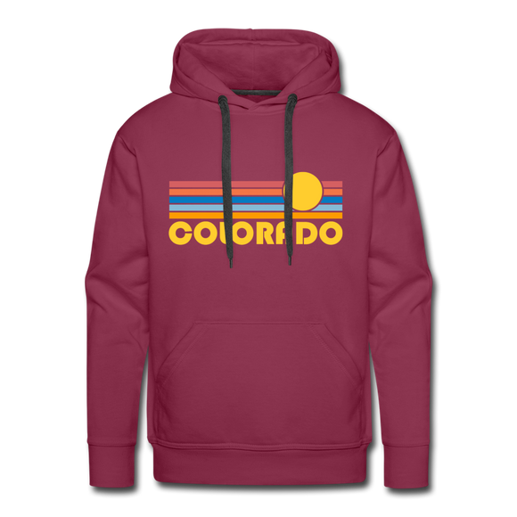 Premium Colorado Hoodie - Retro Sun Premium Men's Colorado Sweatshirt / Hoodie - burgundy