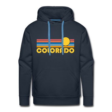 Premium Colorado Hoodie - Retro Sun Premium Men's Colorado Sweatshirt / Hoodie - navy