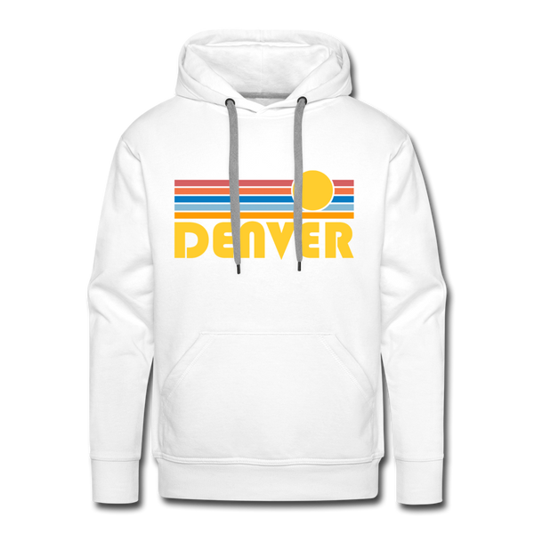 Premium Denver, Colorado Hoodie - Retro Sun Premium Men's Denver Sweatshirt / Hoodie - white