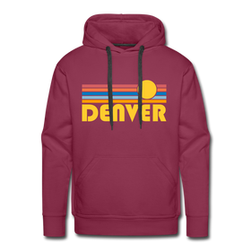 Premium Denver, Colorado Hoodie - Retro Sun Premium Men's Denver Sweatshirt / Hoodie - burgundy